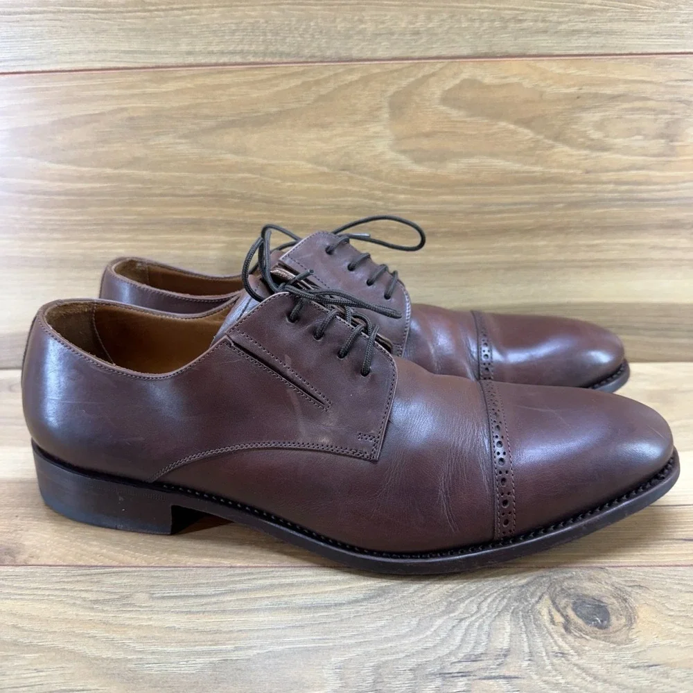 NAVYBOOT Switzerland Derby Shoes 12 EU 45 Brown Leather Cap Toe Formal Business
